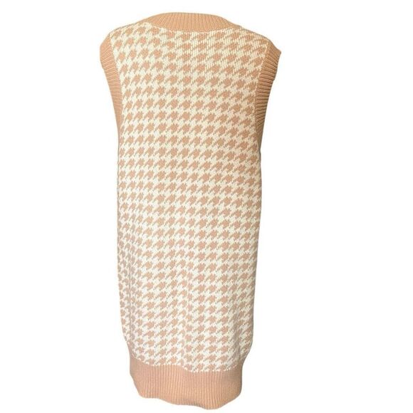 Abercrombie & Fitch Sweater Vest Preppy Dress M Houndtooth - Picture 5 of 9